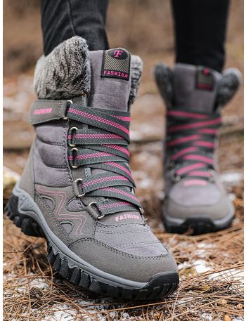 Cotton Lining Hook-and-loop Fastener Snow Boots