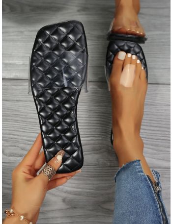 Clear Strap Slide Sandals