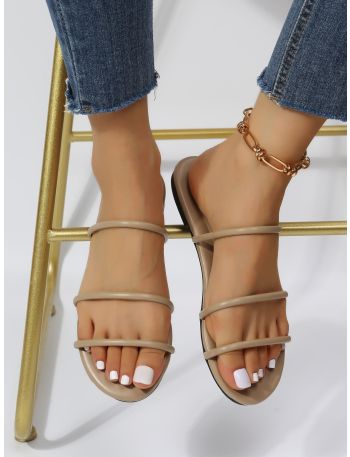 Thin Strap Slide Sandals