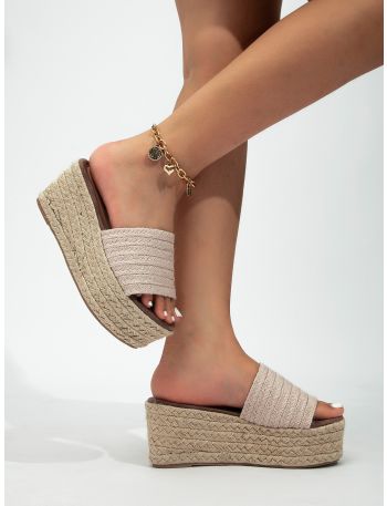 Minimalist Espadrille Flatform Slide Sandals