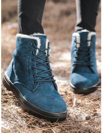 Suede Lace-up Front Snow Boots