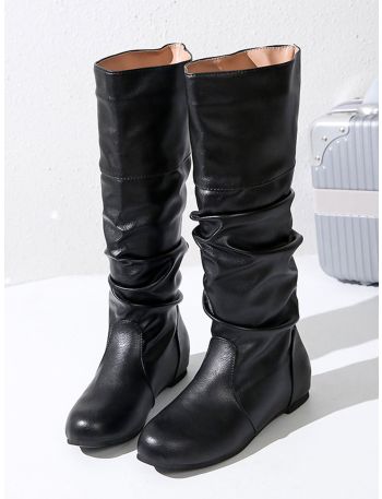 Ruched Detail Slouchy Boots