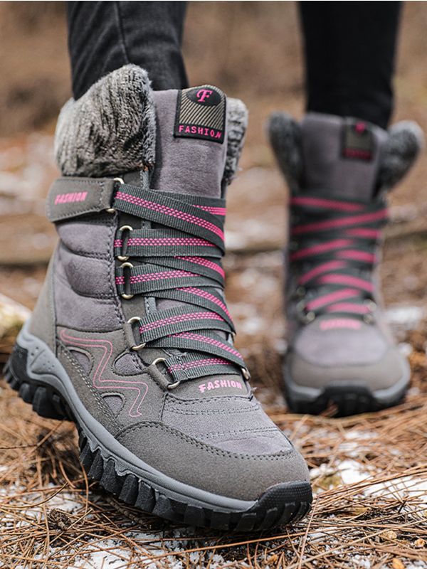 Cotton Lining Hook-and-loop Fastener Snow Boots